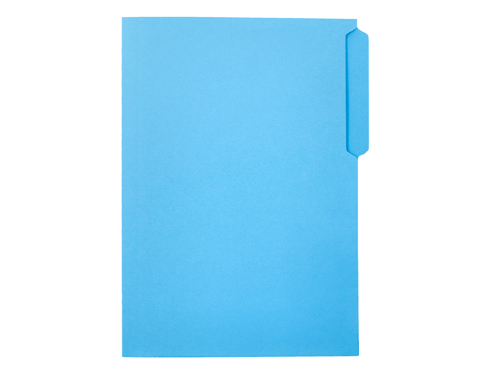 SUBCARPETA CARTULINA LIDERPAPEL FOLIO PESTAÑA IZQUIERDA 240G/M2 AZUL