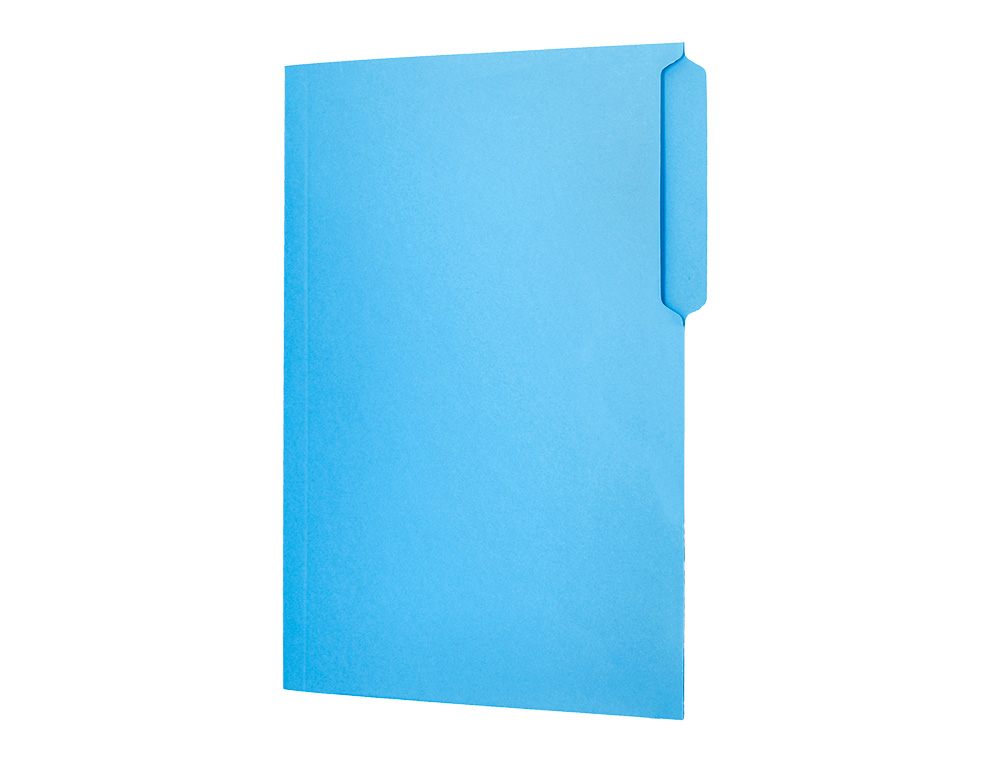 SUBCARPETA CARTULINA LIDERPAPEL FOLIO PESTAÑA IZQUIERDA 240G/M2 AZUL