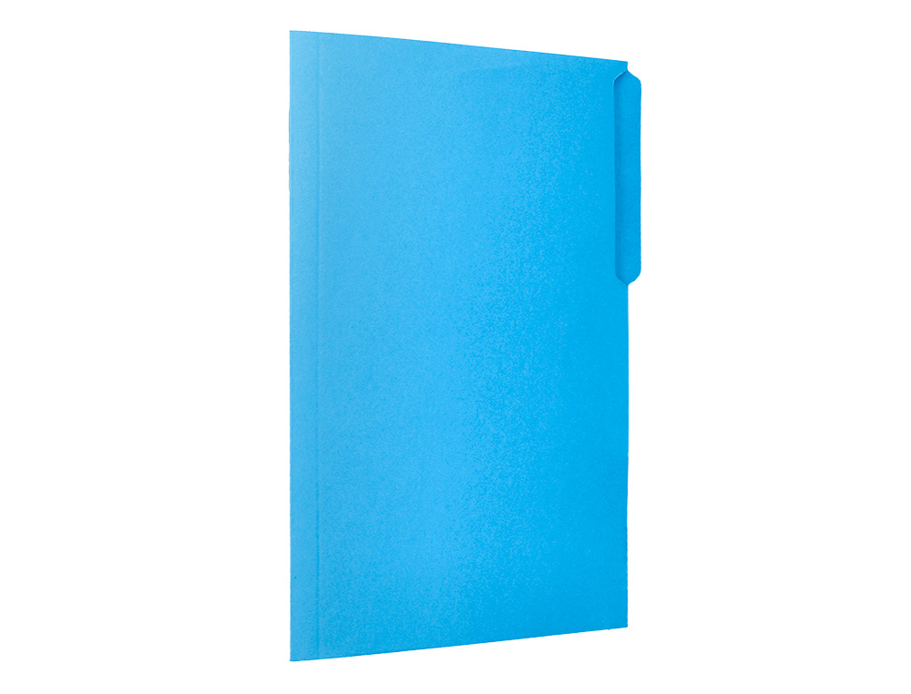 SUBCARPETA CARTULINA LIDERPAPEL FOLIO PESTAÑA IZQUIERDA 240G/M2 AZUL