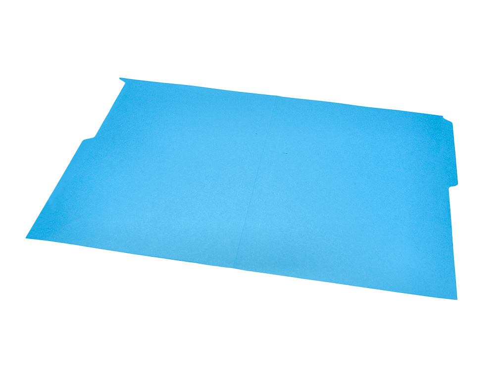 SUBCARPETA CARTULINA LIDERPAPEL FOLIO PESTAÑA IZQUIERDA 240G/M2 AZUL