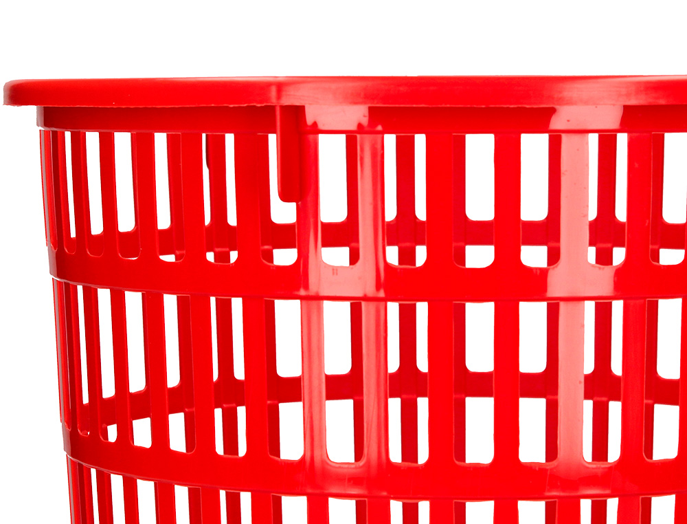 PAPELERA PLASTICO Q-CONNECT 15 LITROS REJILLA COLOR ROJO 285X290 MM