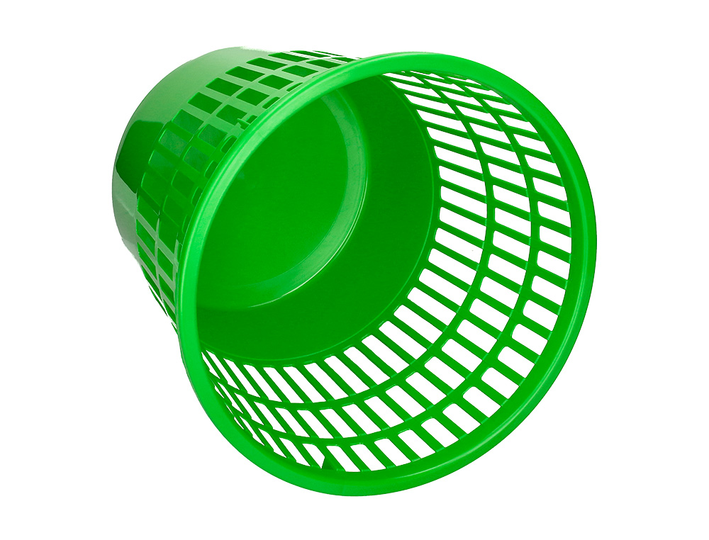PAPELERA PLASTICO Q-CONNECT 15 LITROS REJILLA COLOR VERDE 285X290 MM