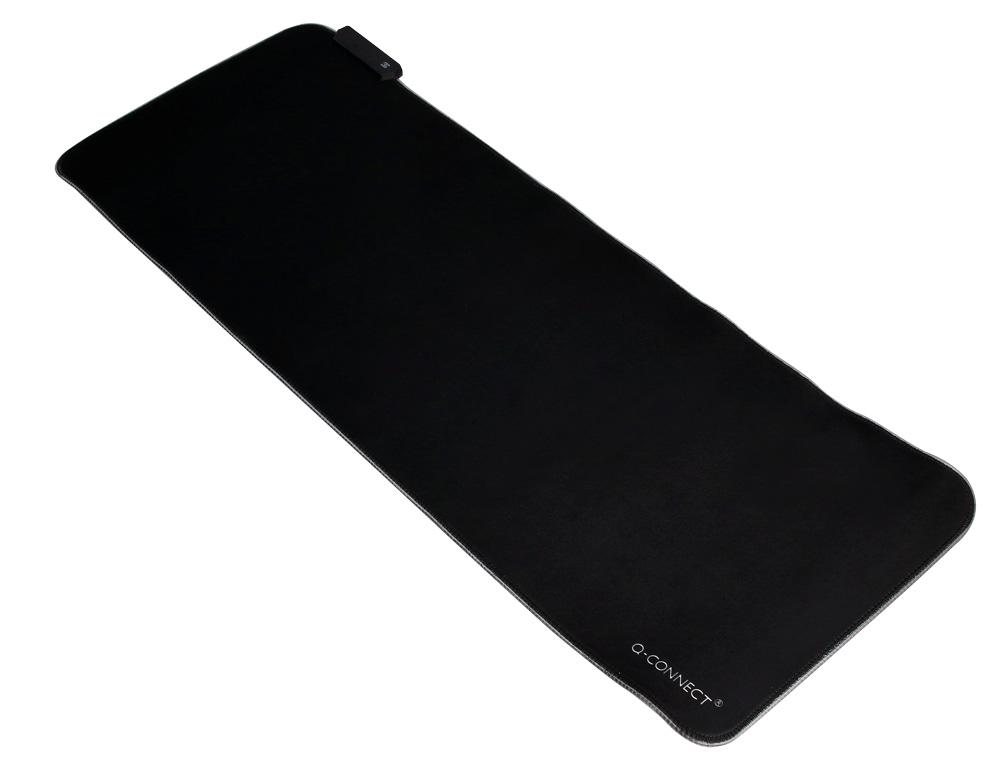 ALFOMBRILLA PARA RATON Q-CONNECT XXL ILUMINACION LED CONEXION USB COLOR NEGRO 800X300X4 MM