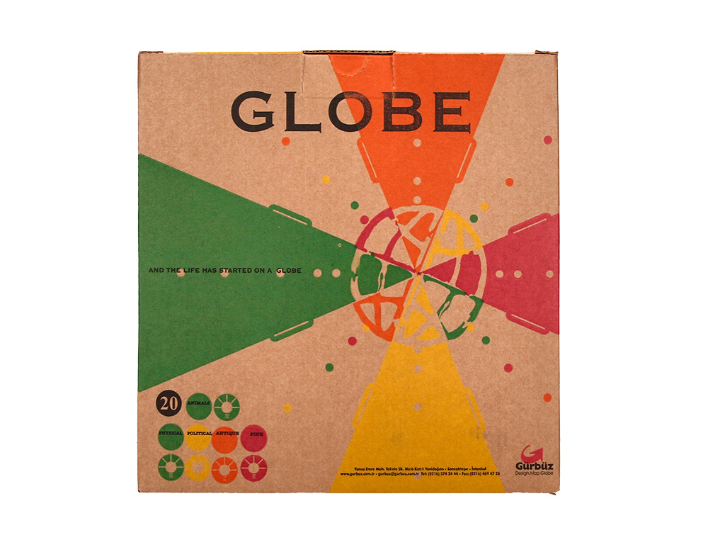 GLOBO TERRAQUEO LIDERPAPEL CON LUZ FISICO Y POLITICO CON ANIMALES DIAMETRO 20 CM