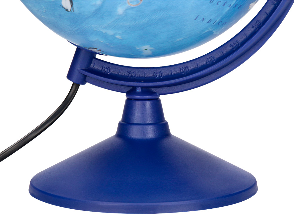 GLOBO TERRAQUEO LIDERPAPEL CON LUZ FISICO Y POLITICO CON ANIMALES DIAMETRO 20 CM