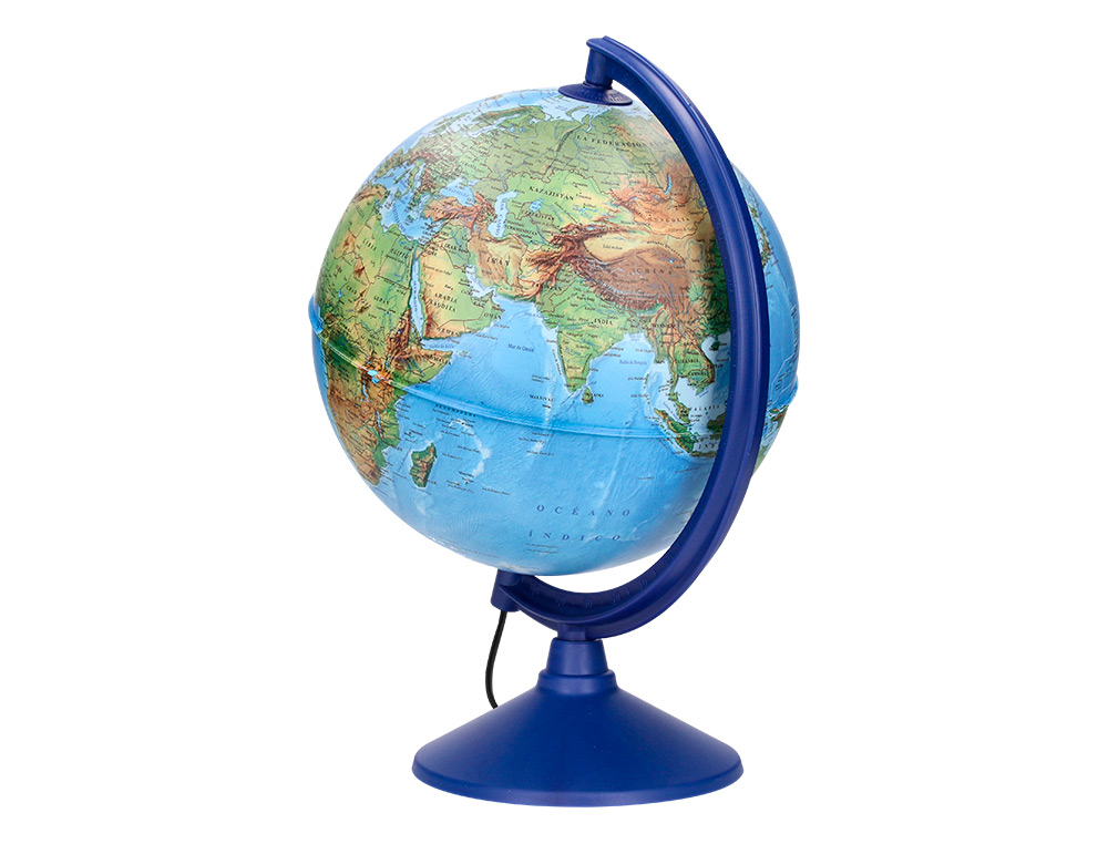 GLOBO TERRAQUEO LIDERPAPEL CON LUZ FISICO Y POLITICO DIAMETRO 26 CM