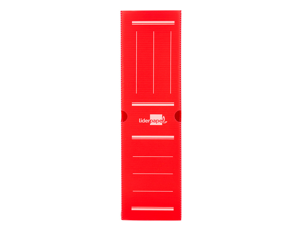 CAJA ARCHIVO DEFINITIVO PLASTICO LIDERPAPEL LOMO 100 MM ROJO 360X100X260 MM