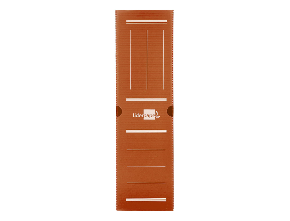 CAJA ARCHIVO DEFINITIVO PLASTICO LIDERPAPEL LOMO 100 MM MARRON 360X100X260 MM