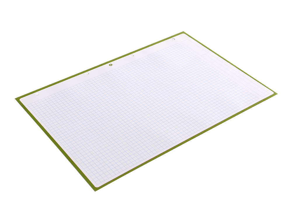 RECAMBIO ANTARTIK A4 80 HOJAS 90G/M2 CUADRO 5MM 4 TALADROS 1 BANDA CON MARCO COLOR VERDE