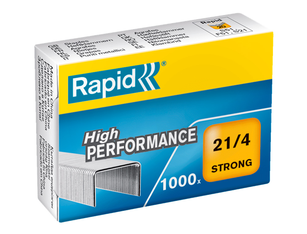 GRAPAS RAPID 21/4 MM GALVANIZADA STRONG CAJA DE 1000 UNIDADES
