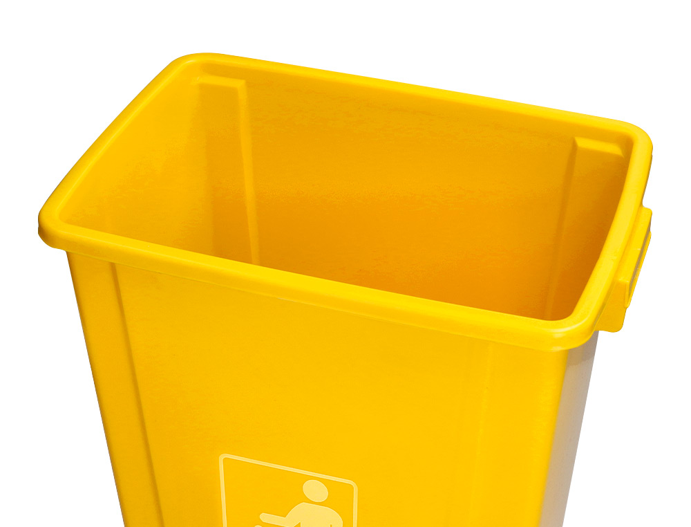 PAPELERA CONTENEDOR Q-CONNECT PLASTICO CON TAPA DE BALANCIN 20 LITROS AMARILLO 340X240X450 MM