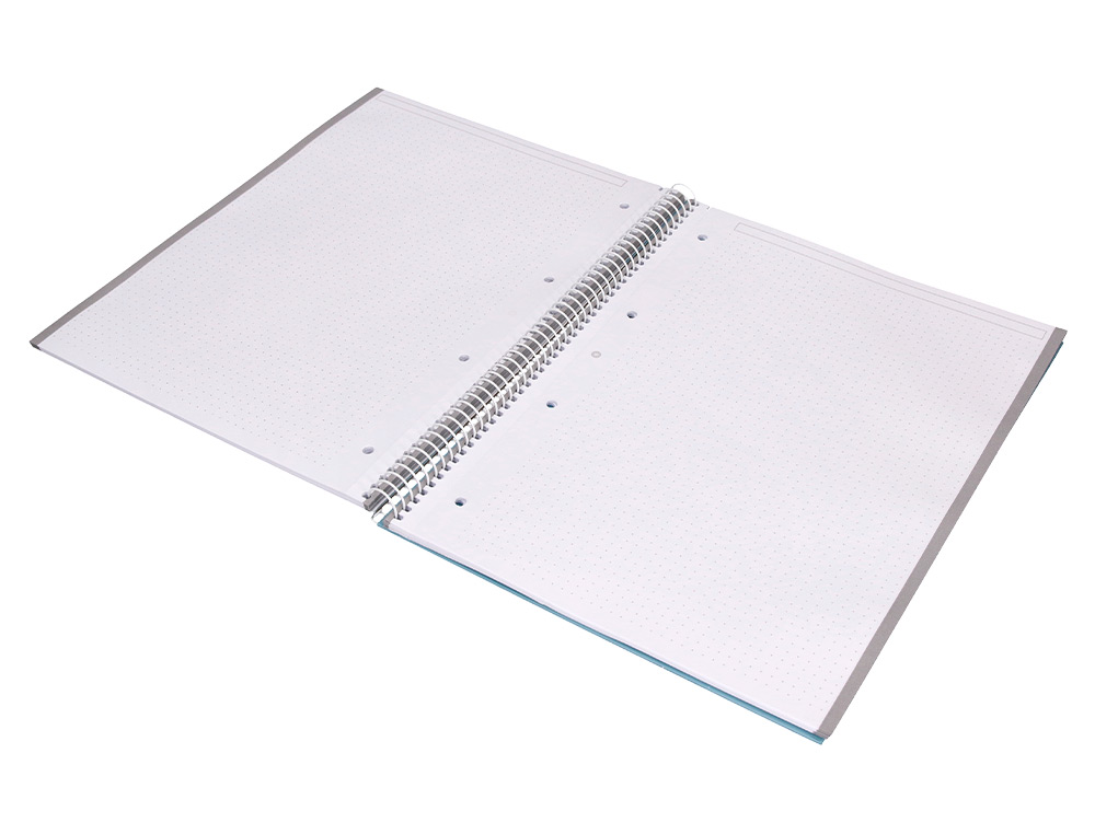 CUADERNO ESPIRAL A4 MICRO ANTARTIK DOTS TAPA FORRADA 80H 90 GR RAYADO PUNTOS 1 BANDA 4 TALADROS CELESTE