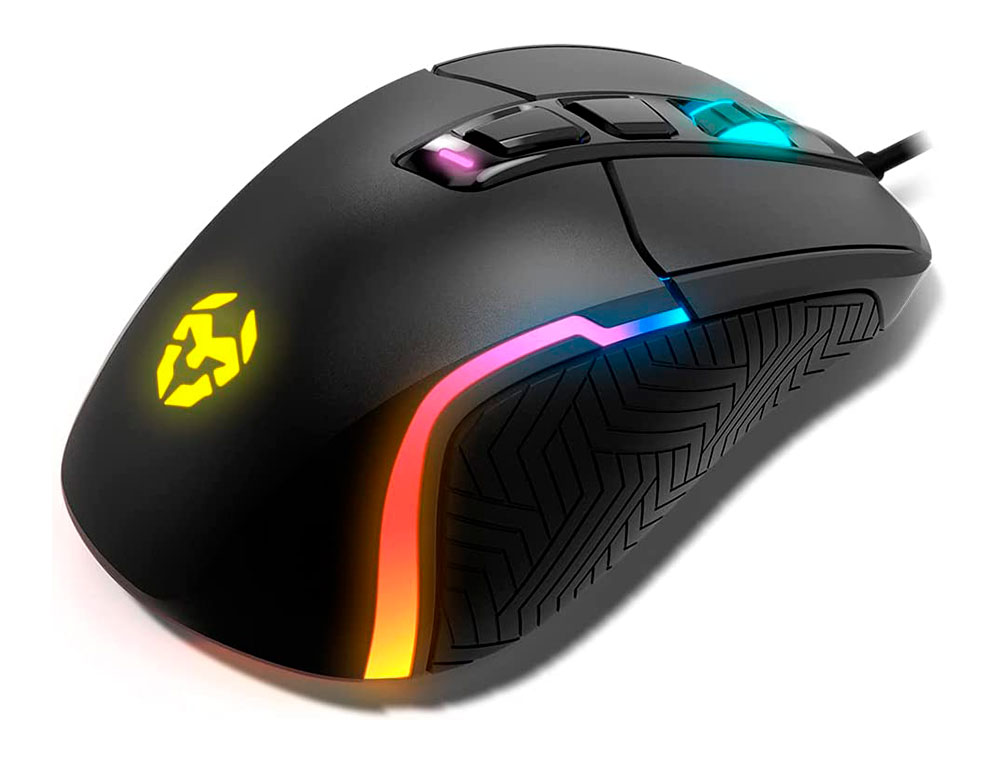 RATON KROM KICK GAMING RGB OPTICO 800-6200 DPI 7 BOTONES ILUMINACION LED RGB RAINBOW