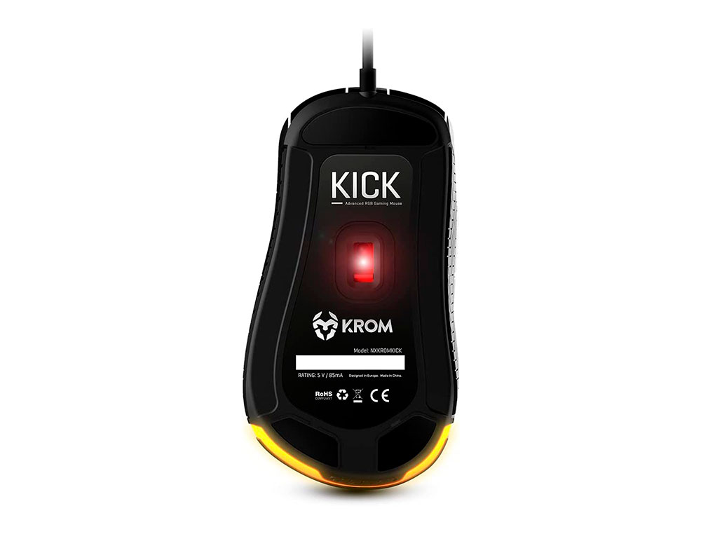 RATON KROM KICK GAMING RGB OPTICO 800-6200 DPI 7 BOTONES ILUMINACION LED RGB RAINBOW