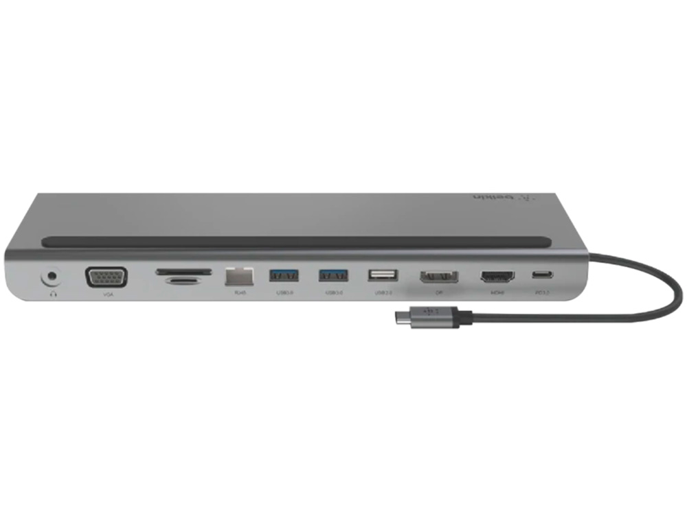 HUB BELKIN INC004BTSGY MULTIPUERTO USB-C / HDMI / VGA / USB-A / USB-C / ETHERNET / JACK 3,5 MM COLOR