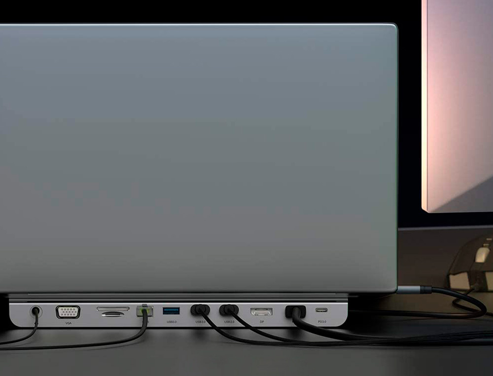 HUB BELKIN INC004BTSGY MULTIPUERTO USB-C / HDMI / VGA / USB-A / USB-C / ETHERNET / JACK 3,5 MM COLOR