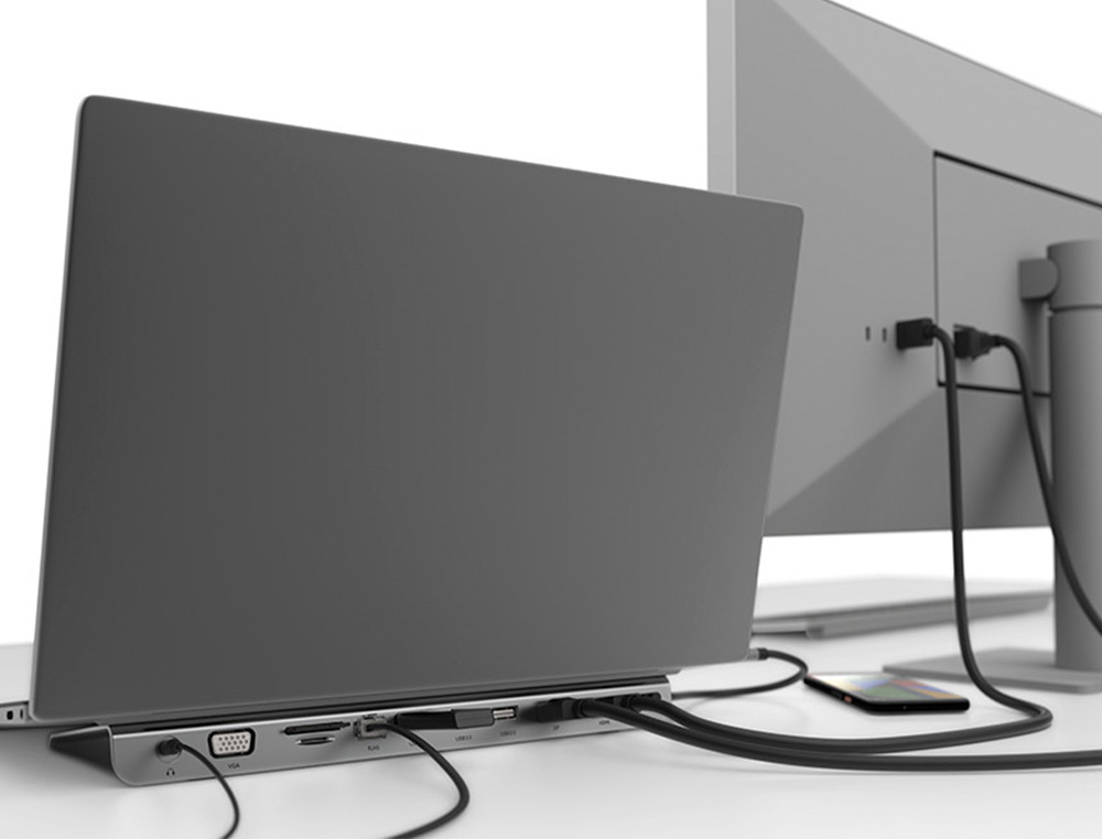 HUB BELKIN INC004BTSGY MULTIPUERTO USB-C / HDMI / VGA / USB-A / USB-C / ETHERNET / JACK 3,5 MM COLOR
