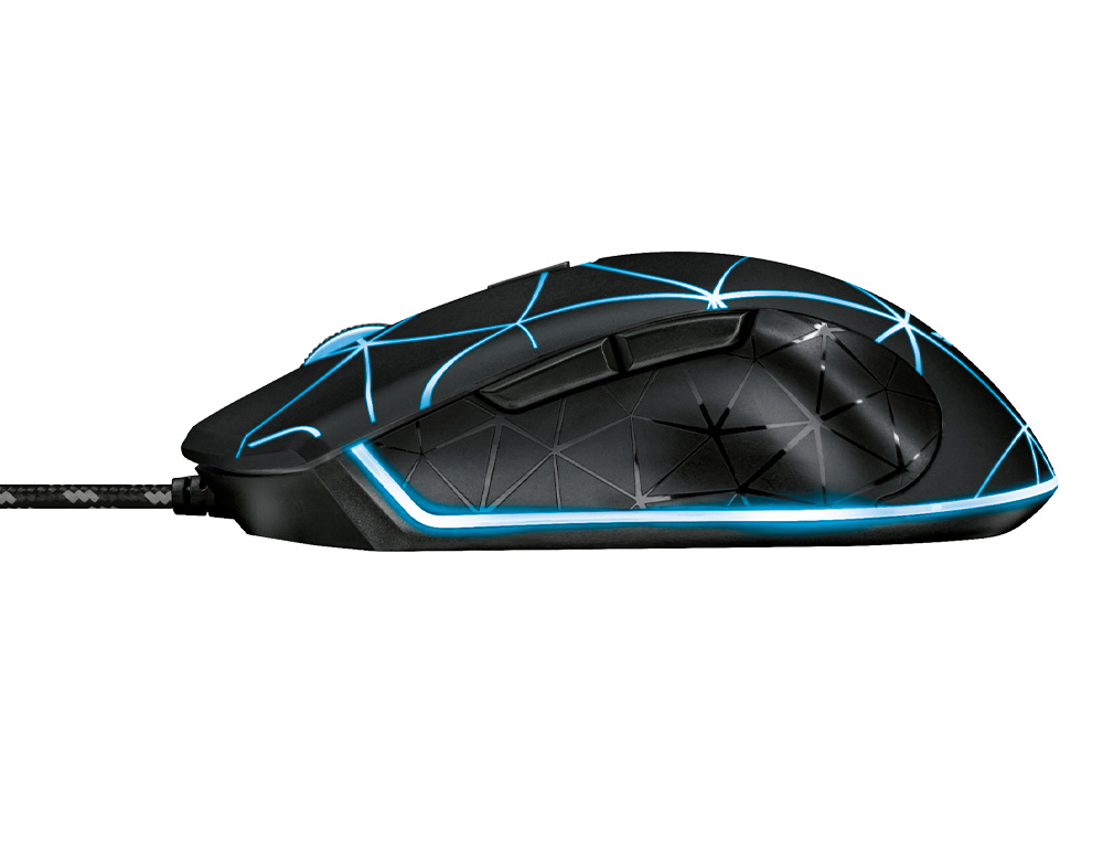 RATON TRUST GXT133 LOCX GAMING OPTICO LUCES LED 800-4000 PPP 6 BOTONES USB 2.0 CABLE 1,80 M COLOR NEGRO