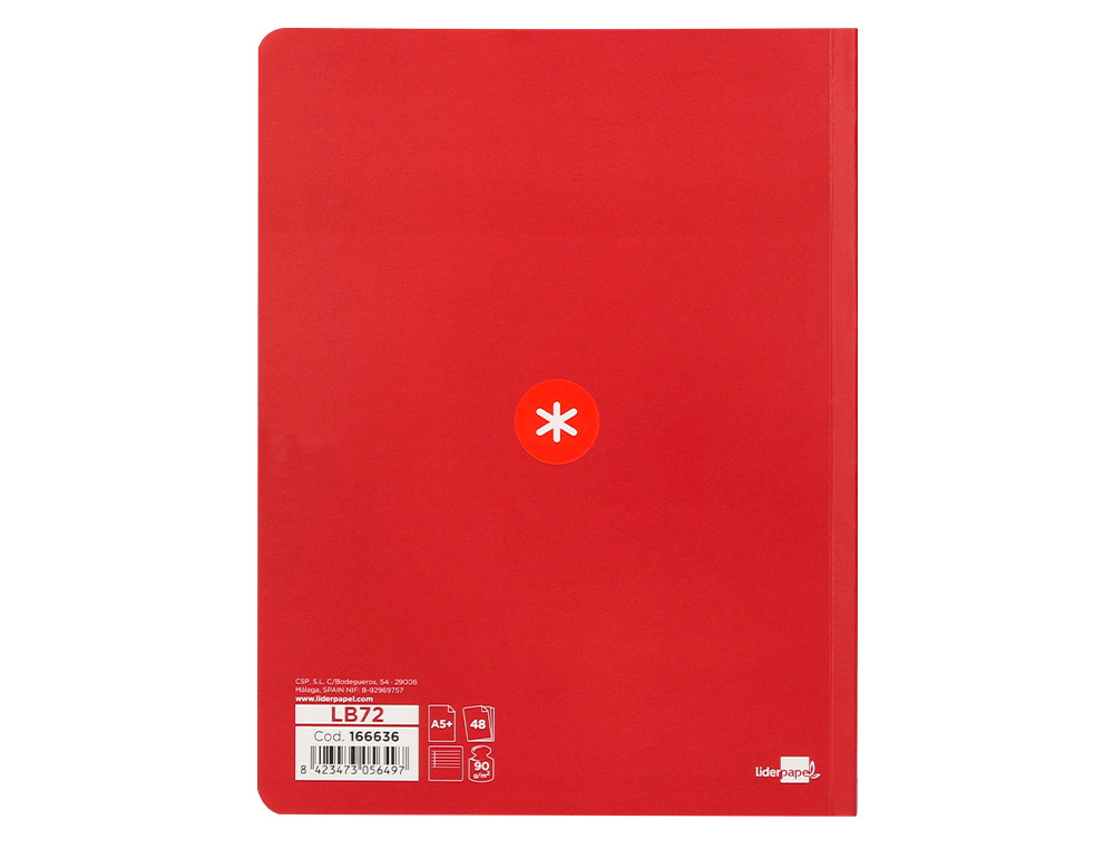 LIBRETA ANTARTIK A5+ PLUS COSIDA 48 HOJAS 90G/M2 RAYADO HORIZONTAL CON MARGEN 6 COLORES SURTIDOS