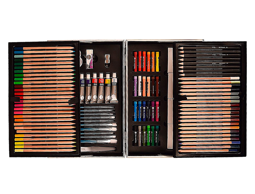 MALETIN DE PINTURAS DALER ROWNEY METALICO 122 PIEZAS 347X94X240 MM