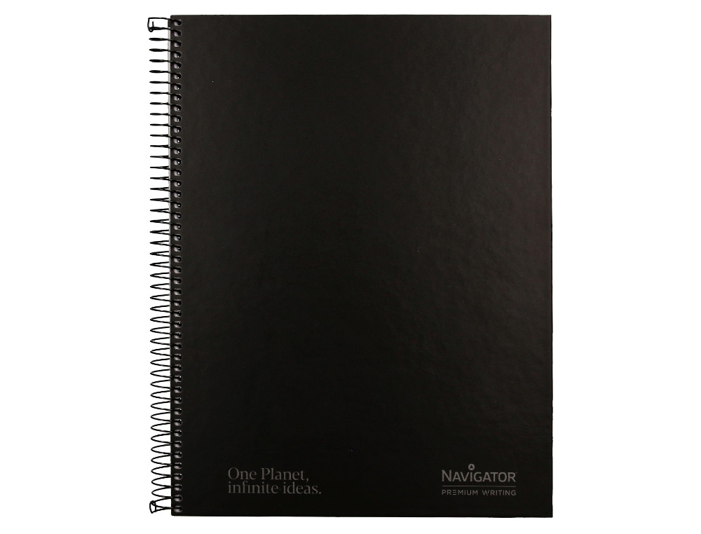 CUADERNO ESPIRAL NAVIGATOR A4 MICRO TAPA FORRADA 120H 80GR HORIZONTAL 5 BANDAS 4 TALADROS COLOR NEGRO