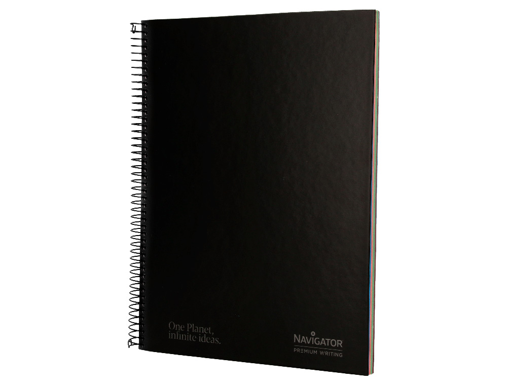 CUADERNO ESPIRAL NAVIGATOR A4 MICRO TAPA FORRADA 120H 80GR HORIZONTAL 5 BANDAS 4 TALADROS COLOR NEGRO