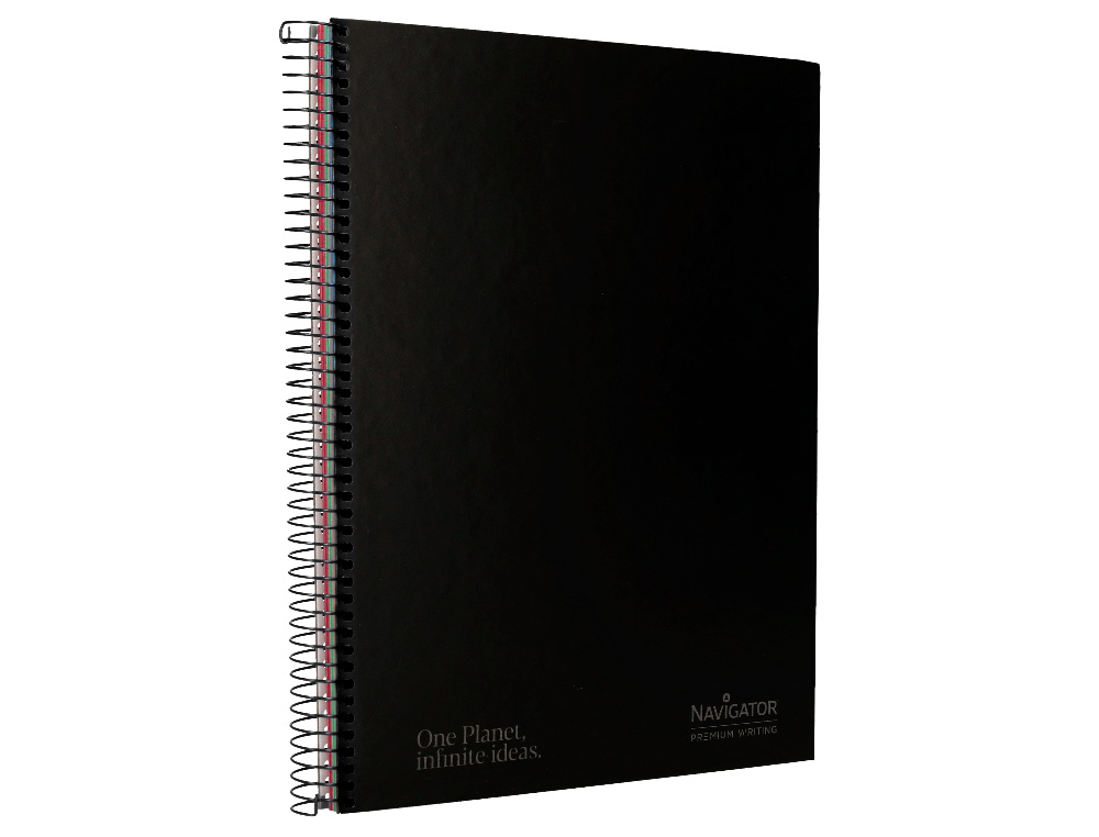 CUADERNO ESPIRAL NAVIGATOR A4 MICRO TAPA FORRADA 120H 80GR HORIZONTAL 5 BANDAS 4 TALADROS COLOR NEGRO