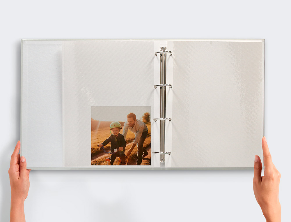 ALBUM DE FOTOS LIDERPAPEL ANILLAS CON 20 HOJAS AUTOADHESIVAS