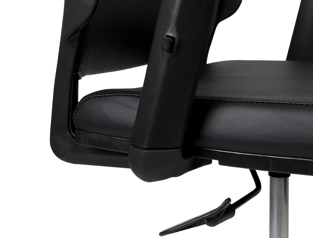 SILLA GIRATORIA Q-CONNECT RESPALDO MEDIO DE SIMILPIEL REGULABLE EN ALTURA 980+100X630X625 MM COLOR NEGRO