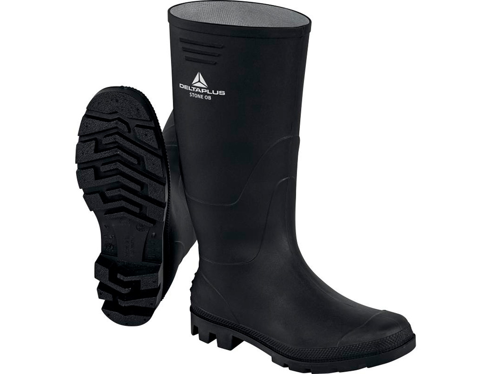 BOTAS DELTAPLUS DE SEGURIDAD STONE PVC NEGRO SUELA DE TACOS TALLA 44