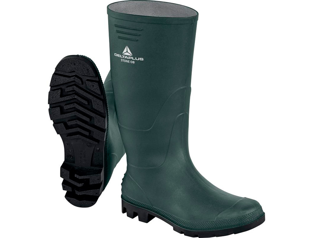 BOTAS DELTAPLUS DE SEGURIDAD STONE PVC VERDE SUELA DE TACOS TALLA 48