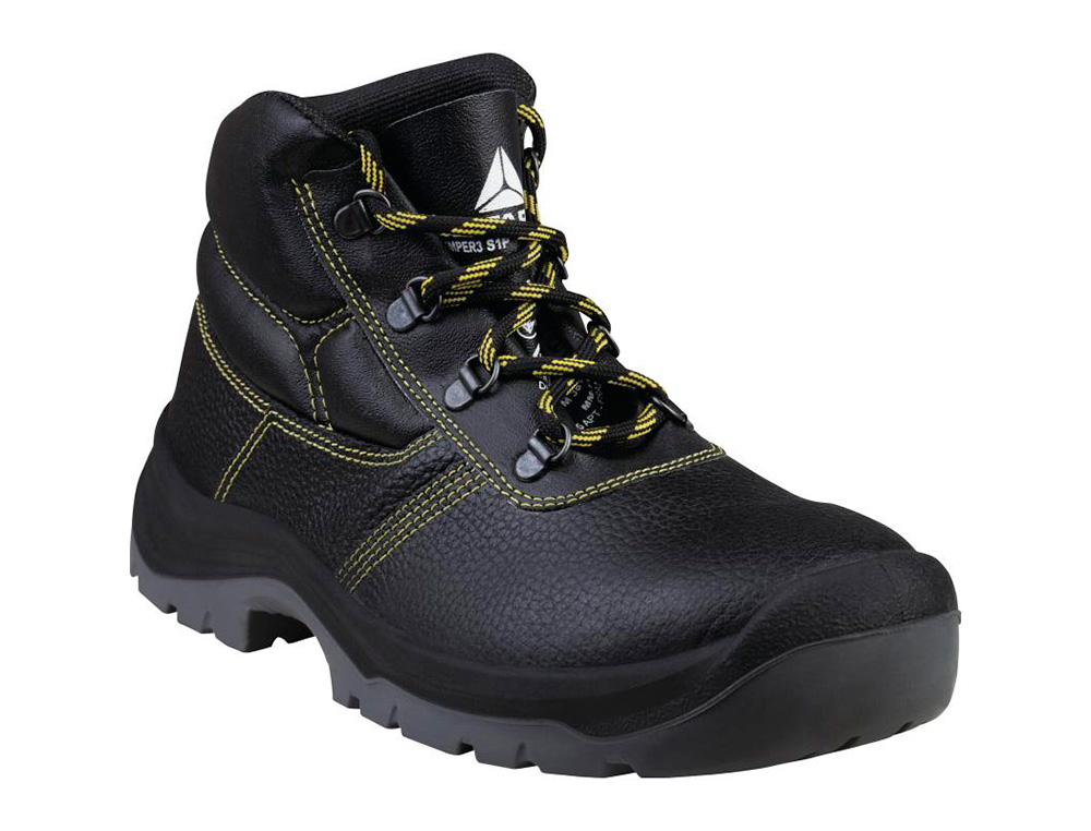 BOTAS DELTAPLUS DE SEGURIDAD PIEL CRUPON PIGMENTADA SUELA PU BI-DENSIDAD COLOR NEGRO TALLA 37
