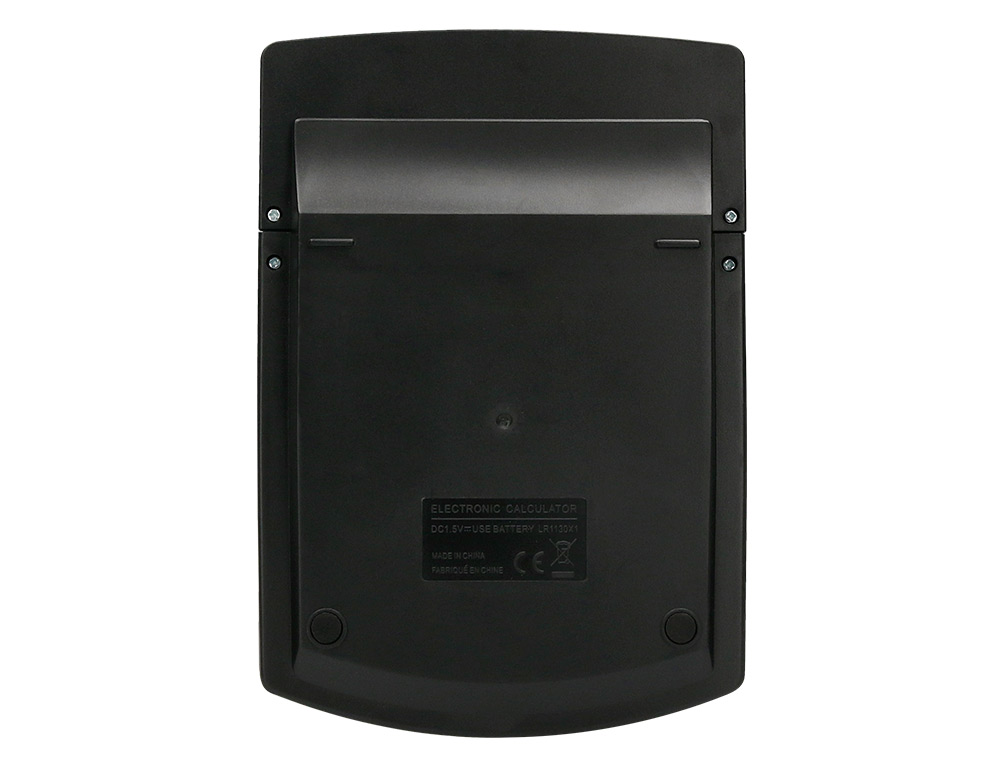 CALCULADORA LIDERPAPEL SOBREMESA XF40 12 DIGITOS DOS LINEAS SOLAR Y PILAS NEGRO 175X120X30 MM 40% RECICLADA