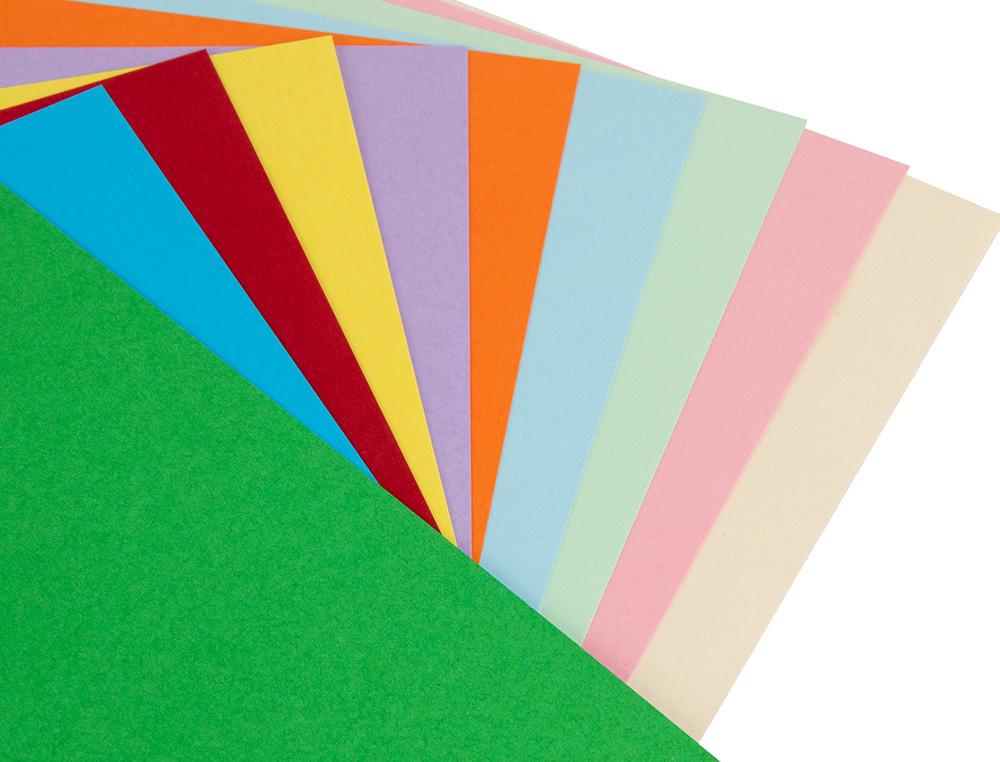 CARTULINA LIDERPAPEL 50X65 CM 180G/M2 10 COLORES SURTIDOS PAQUETE DE 10 HOJAS
