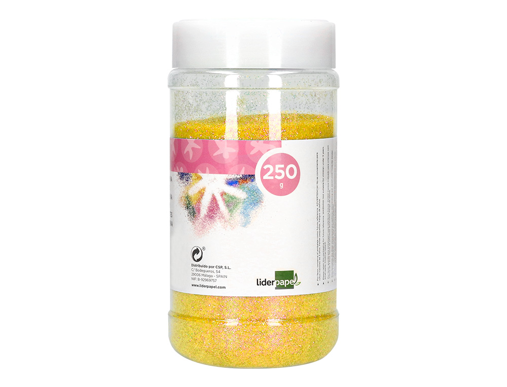 PURPURINA LIDERPAPEL FANTASIA COLOR METALICO AMARILLO PASTEL BOTE DE 250 GR