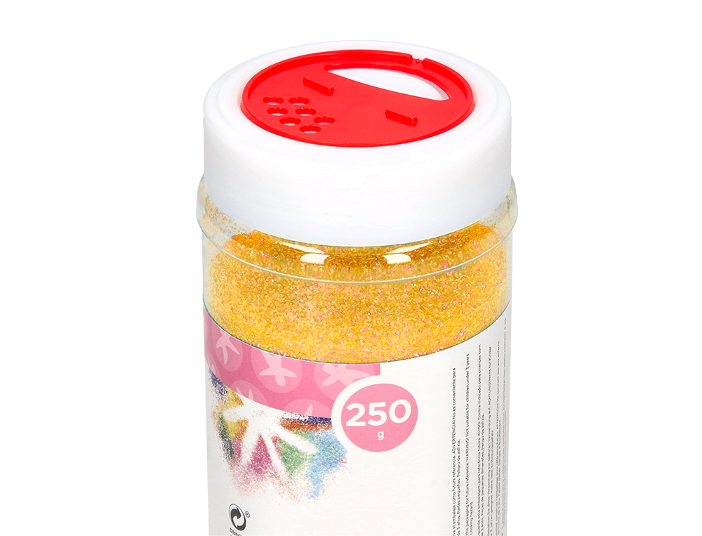 PURPURINA LIDERPAPEL FANTASIA COLOR METALICO AMARILLO PASTEL BOTE DE 250 GR