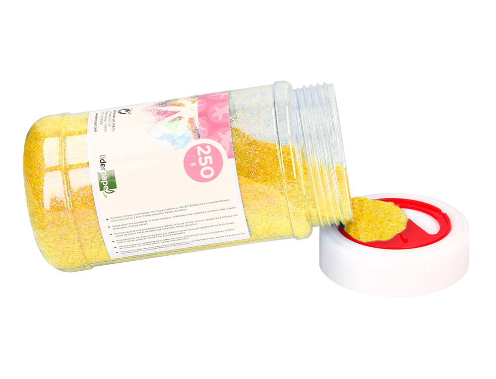 PURPURINA LIDERPAPEL FANTASIA COLOR METALICO AMARILLO PASTEL BOTE DE 250 GR