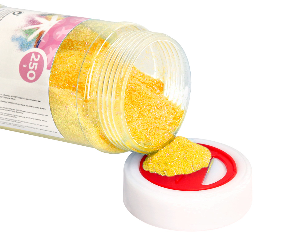 PURPURINA LIDERPAPEL FANTASIA COLOR METALICO AMARILLO PASTEL BOTE DE 250 GR