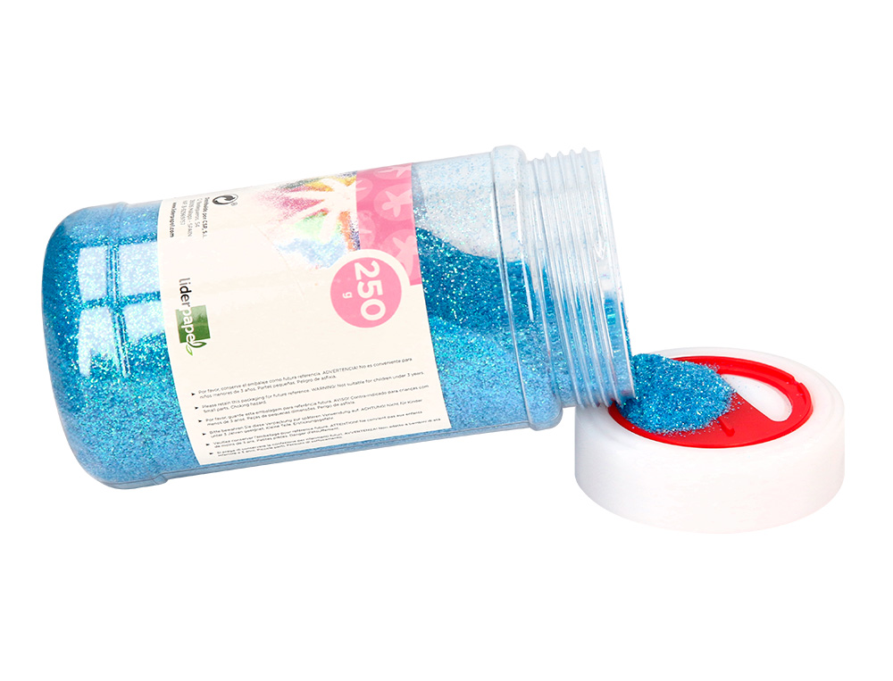PURPURINA LIDERPAPEL FANTASIA COLOR METALICO AZUL PASTEL BOTE DE 250 GR