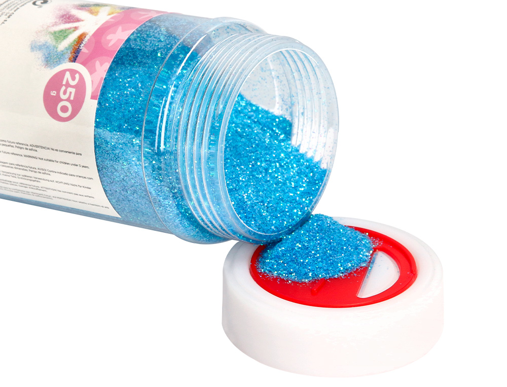PURPURINA LIDERPAPEL FANTASIA COLOR METALICO AZUL PASTEL BOTE DE 250 GR