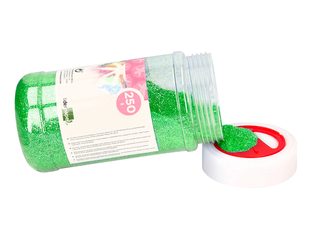PURPURINA LIDERPAPEL FANTASIA COLOR METALICO VERDE PASTEL BOTE DE 250 GR