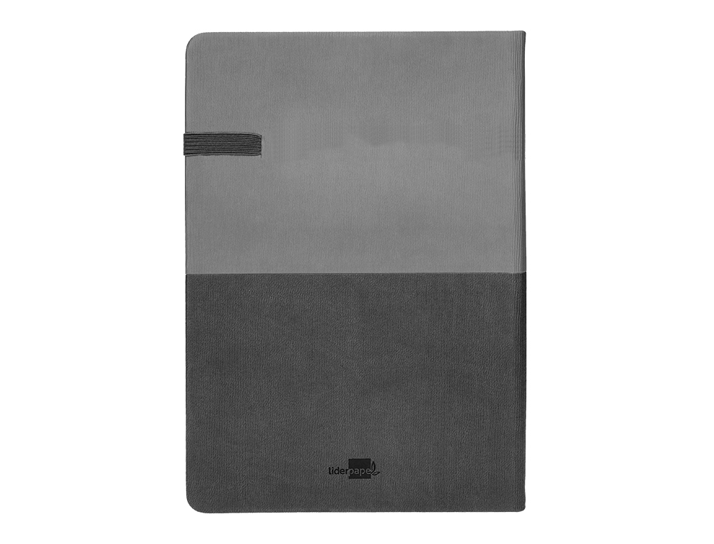 AGENDA ENCUADERNADA LIDERPAPEL LEONTIO A5 2024 DIA PAGINA COLOR GRIS PAPEL 70 GR