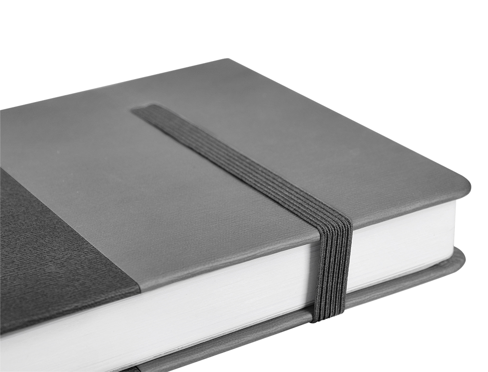 AGENDA ENCUADERNADA LIDERPAPEL LEONTIO A5 2024 DIA PAGINA COLOR GRIS PAPEL 70 GR