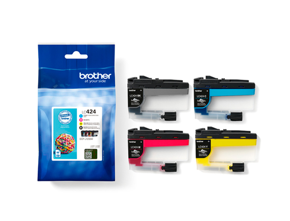 INK-JET BROTHER LC424VAL DCP-J1200W PACK 4 COLORES NEGRO / AMARILLO / CIAN / MAGENTA 750 HOJAS