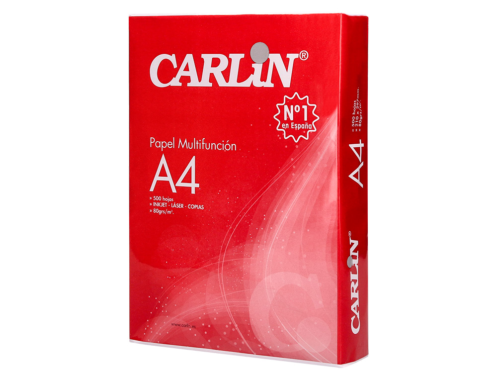 PAPEL FOTOCOPIADORA CARLIN DIN A4 80 GRAMOS PAQUETE DE 500 HOJAS