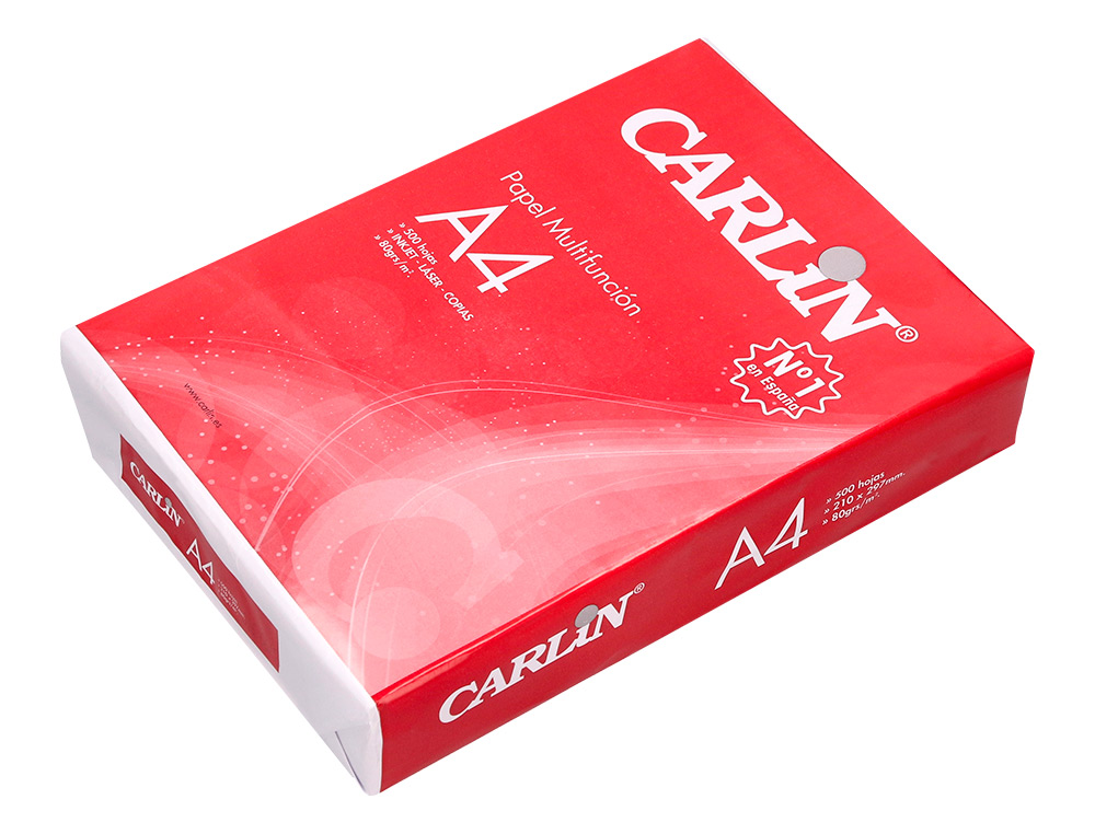 PAPEL FOTOCOPIADORA CARLIN DIN A4 80 GRAMOS PAQUETE DE 500 HOJAS