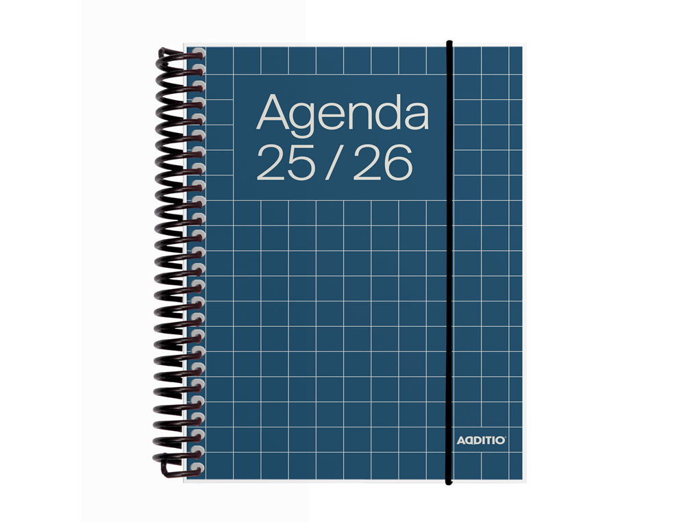 AGENDA ESPIRAL ADDITIO UNIVERSAL DIA PAGINA 288 PAGINAS TAPA PVC TRANSPARENTE 125X170 MM