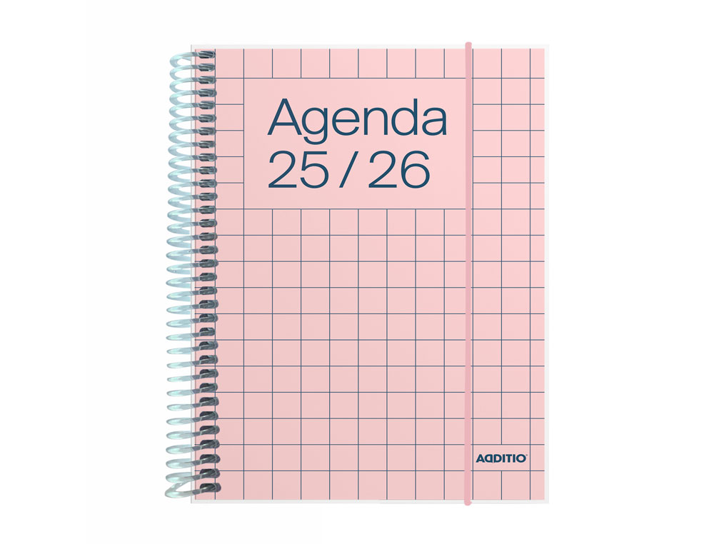 AGENDA ESPIRAL ADDITIO UNIVERSAL DIA PAGINA 288 PAGINAS TAPA PVC TRANSPARENTE 125X170 MM