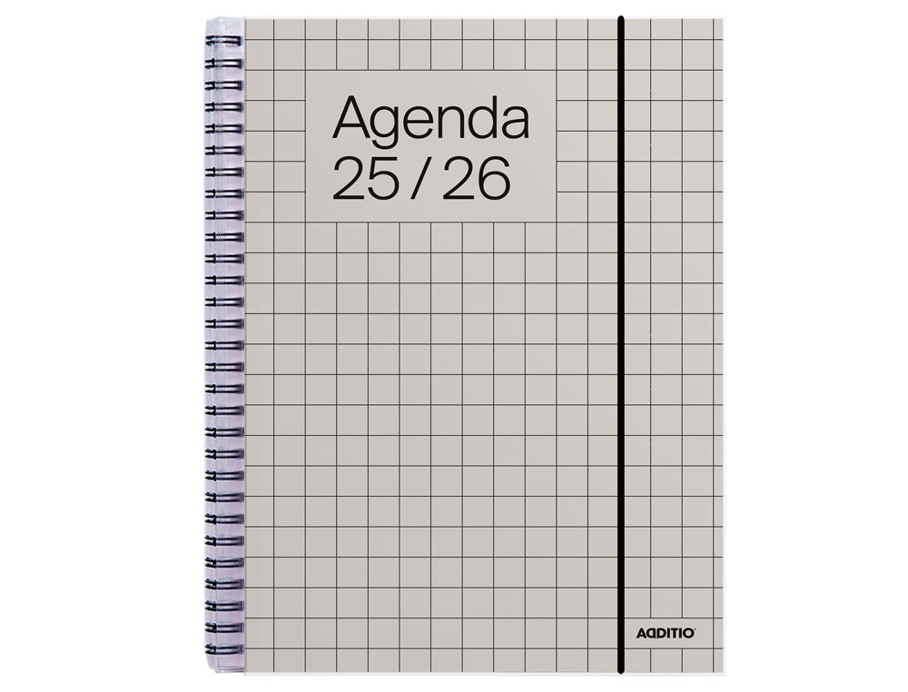 AGENDA ESPIRAL ADDITIO UNIVERSAL SEMANA VISTA 176 PAGINAS TAPA PVC TRANSPARENTE 165X215 MM