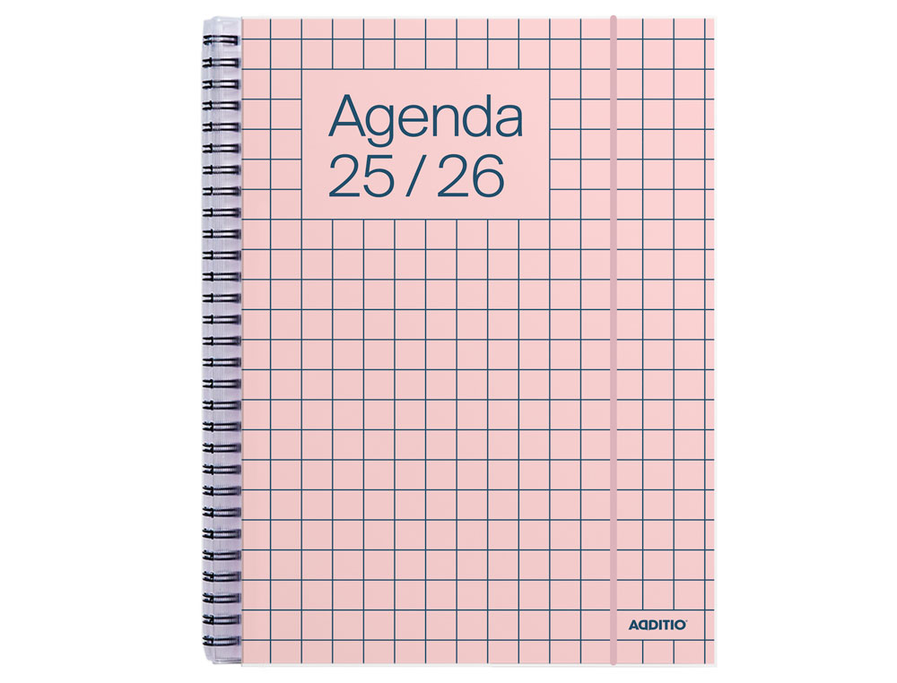AGENDA ESPIRAL ADDITIO UNIVERSAL SEMANA VISTA 176 PAGINAS TAPA PVC TRANSPARENTE 165X215 MM